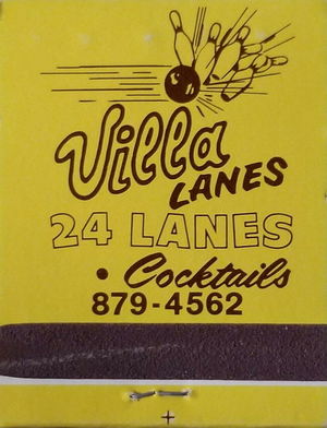 Villa Lanes (Pinney Lanes) - Matchbook